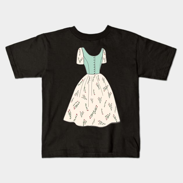 Sound of Music Maria Party Dress Kids T-Shirt by baranskini